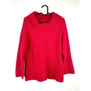 Red Jones New York Collection Sweater, Turtleneck thick and heavy sweater